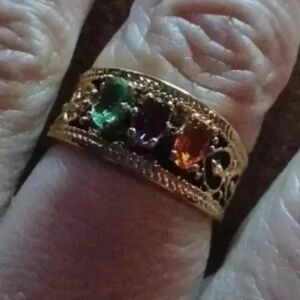 Gold-plated Mother's ring. yellow